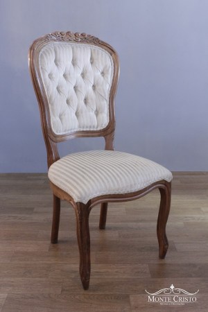 Cadeira Vitoriana natural com tecido